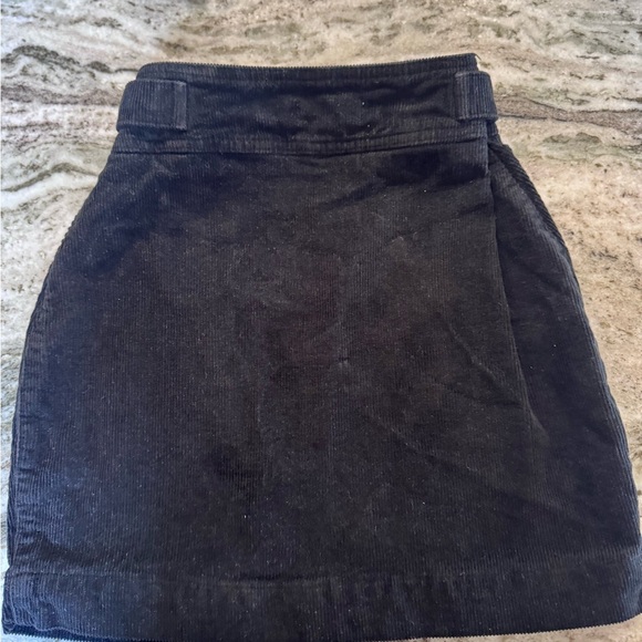 Urban Outfitters Harmony Corduroy Asymmetric Zip‎ Black Moto Skirt Xs - Picture 4 of 7